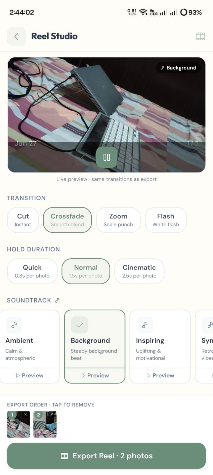 FormSnap photo timeline